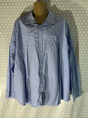 Mens French Connection Size 2XL XXL Blue&white Stripe Long Sleeve Smart Shirt - Image 1 of 4