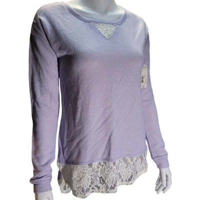 NWT Arizona Jean Co. Lavender Purple Lace Trim Top Sz Large Pastel Fairycore Fae - Image 1 of 4