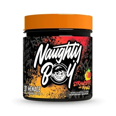 NAUGHTY BOY MENACE PRE-WORKOUT PUMP ENERGY FOCUS 420G STRAWBERRY MANGO