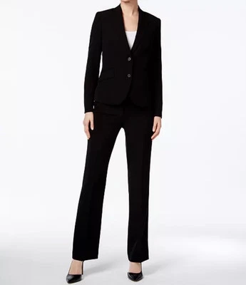 Conjunto de traje de pantalón y falda negro talla 4 Anne Klein Executive Collection 3 piezas Foto 1 de 4