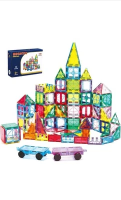 Ryoichi 138PCS Magnetic Building Tiles Set with 2 Cars, STEM Educational Cons... - Image 1 of 4