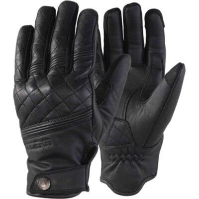 MODEKA Celino schwarz Motorradhandschuhe CE Retro-Look Leder Stretch M / 8 - Bild 1 von 2