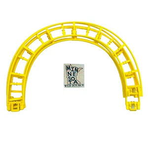 4 Micro Knex Schienen gelb 180 Grad gebogene Stücke - K'nex Untersetzer Teile - Bild 1 von 3