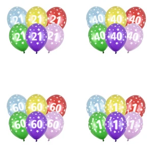 6 St Luftballons für Geburtstagsfeier Farbmischung mit weißem Aufdruck 20 Muster - Bild 1 von 24