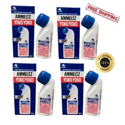 4X Japón Ammeltz Yoko Yoko para alivio del dolor dolores musculares de hombro rígido 48 ml Foto 1 de 4