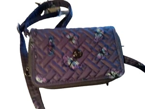 Lug Quickstep Convertible Purse Crossbody Small Purple w Butterfly EX Smokers - Picture 1 of 8
