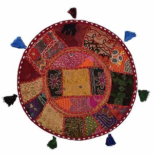 Bohemian Vintage runder Patchwork Boden Kissenbezug Kinder bestickt Baumwolle... - Bild 1 von 3