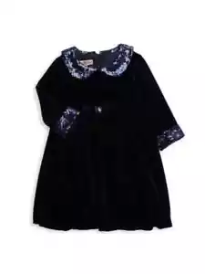 PURPLE ROSE Little Girl s Sequin Velvet Dress, collared, Navy, Size 4 $62 NWT - Picture 1 of 4