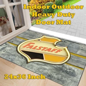 Alfombra de entrada de fondo de madera Falstaff diseño letrero de cerveza vintage - Imagen 1 de 4