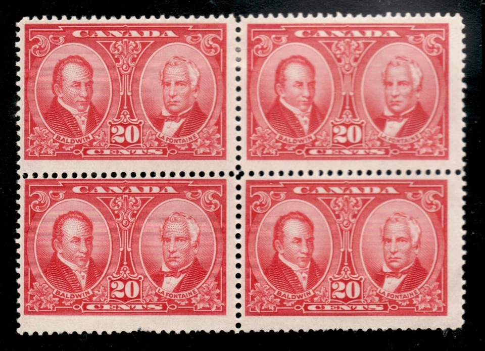 1927 Canada Sc# 148 - 20¢ Baldwin & Lafontaine 2xMH/2xMNH  - Image 1 of 1