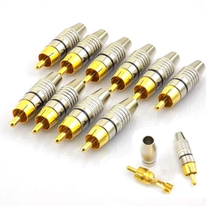 1/4/10pcs Audio Video RCA Male Connector Plug CCTV Phono Cable Adapter Coupler - Picture 1 of 9
