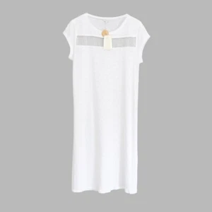 Ateliers de la Maille Ariel White Linen Chain Detail Dress | Size 2 | S | New - Picture 1 of 5
