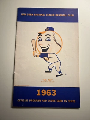 1963 New York Mets vs Dodgers Scored Game Program Excellent Shape 61 years ago! - Image 1 of 3
