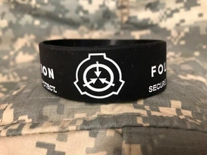 2x SCP FOUNDATION AGENT IDENTIFIER Silikon Armband 1" breit Veteran betrieben - Bild 1 von 2
