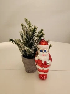 Antique/vintage blown glass Santa ornament with metal cap. 5" with no damage - Picture 1 of 4
