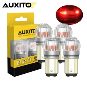 AUXITO LED Brake Turn Signals Parking Lights 1157 Bulbs 7528 Red Free Error 4X - Foto 1 di 9