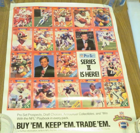 P2 21 1/4 X 16 1/4 POSTER 1989 PRO SET SERIES 2 POSTER BARRY SANDERS AIKMAN RC Cover