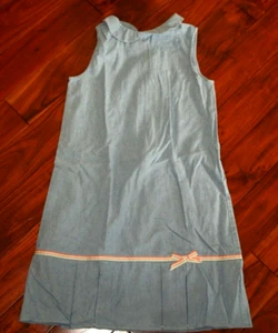Talbot's Kids Girl's NWT 8 Blue chambray ribbon pleated dress Vintage - Picture 1 of 2