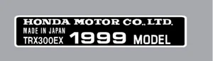 HONDA TRX300EX HEADTUBE TAG / FRAME DECAL TRX 300 - Picture 1 of 1