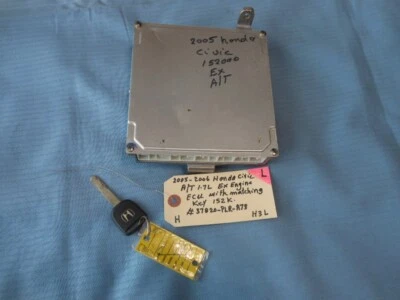 Honda Civic 2002-2005 sedán de 4 puertas 1,7 L A/T ecu ecm con llave a juego OEM Foto 1 de 4