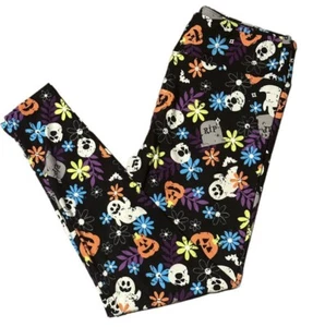 L/XL Lularoe Kids Leggings 2023 Halloween Witchful Thinking Skull Ghost Pumpkins - Picture 1 of 3