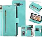 Galaxy Core Prime All In One Pu Leather Wallet Case Front Zip Lanyard