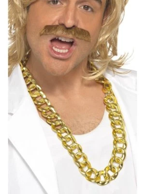 1970S 80S ADULT PIMP GANGSTER RAPPERS COSTUME BIG CHUNKY NECKLACE GOLD CHAIN  - Image 1 of 2