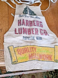 Papillion grembiule vintage Harberg Lumber Co Grembiule Nebraska - Foto 1 di 5