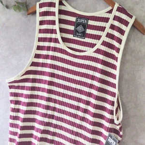 Super Massive Tank Top Mens XL Red White Striped Sleeveless Pullover - Picture 1 of 7