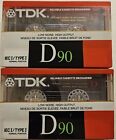 TDK - D90 High Output IECI/Type 1 Blank Cassette Tapes - Lot of 2 Vintage SEALED