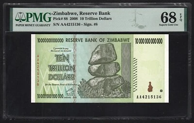 2008 Zimbabwe, Reserve Bank, 10 Trillion Dollars, Pick-98, PMG 68 UNC - Image 1 of 4