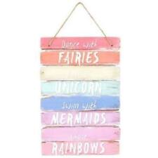 Dance With Fairies Swim With Mermaids Ride A Unicorn Rainbow Bedroom Plaque Sign