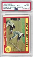 1961 Topps World Series Game 2 Mantle Slams 2 Homers #307 PSA 6