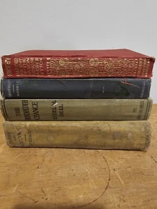 Antique/Vintage Decorative HB Books Lot of 4 Decor Red/Blue/Green - Various - Foto 1 di 11