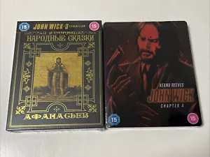 John Wick Chapter 3 + JW Chapter 4 4K UHD Blu-ray SteelBook U.K. Exclusive - Picture 1 of 9