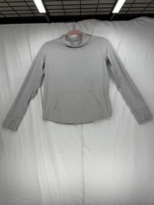 Athleta Girl Long Sleeve Hooded Shirt Gray Youth Girls Size Large/12 - Picture 1 of 12