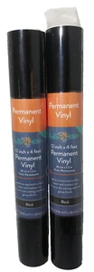 Menge 2 Neu Hello Hobby Hochglanz Schwarz Permanent Vinyl Rollen 12"x4FT - Bild 1 von 7