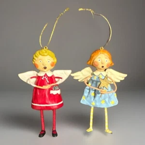 Lori Mitchell Tree Trimming Angel Of The Home Babes Christmas Ornaments Set Of 2 - Picture 1 of 6