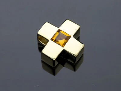 Top Preis Juw. Wempe Anhänger 1,00 ct. Citrin 750 Gold 18 Karat Deta Schmuck - Bild 1 von 4
