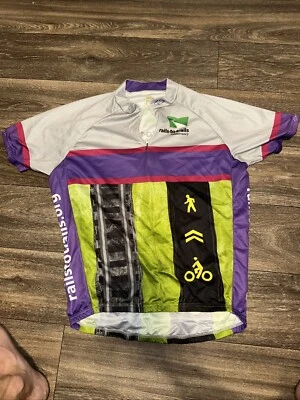 Primal Cycling Jersey Men’s Medium Rails To Trails Conservancy Purple Gray #JJ - Image 1 of 3