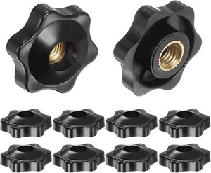 sourcing map 10pcs Star Knobs M8 Female Thread 32mm Head x 32mm, Black - Picture 1 of 5