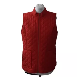 J Jill Heritage Quilted Vest Womens L Red - Picture 1 of 5