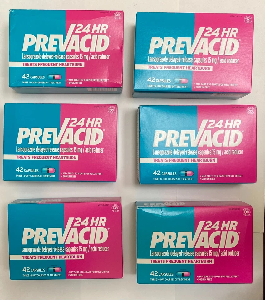 Pack de 6 reductores de ácido Prevacid 24 horas, 15 mg, 42 cápsulas, exp. 12/2025 Foto 1 de 1