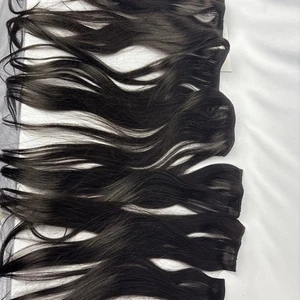 Goo Goo Clip In Dark Human Hair 7 Pieces 19” Long And Different Widths - Picture 1 of 14
