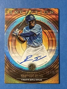 Ryan Spikes 2022 Bowman Inception PA-RS Orange Foil Auto #22/25 Tampa Bay Rays - Picture 1 of 2