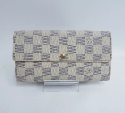 Authentic LOUIS VUITTON Damier Azur Portefeuille Sarah Long Wallet F#47284 - Image 1 of 4