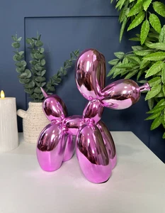 Metallic Pink Large Balloon Dog Ornament | Contemporary Home Decor - Picture 1 of 7