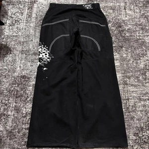 00s Y2K Sanroy Skater Baggy Pants Black JNCO Kikwear Style Wide Leg - Picture 1 of 11