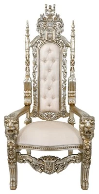 Silla Lord Raffle Ornamentada Respaldo Alto Rey León Trono Tallada Declaración Acento Asiento Foto 1 de 4