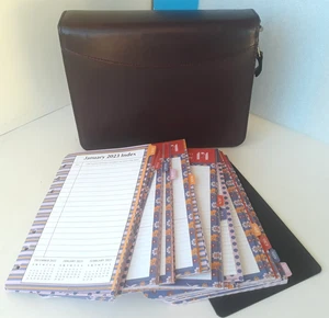 Franklin Quest ~ COMPACT Planner Full Grain Leather Binder 6 Ring 1.25" Burgundy - Picture 1 of 24